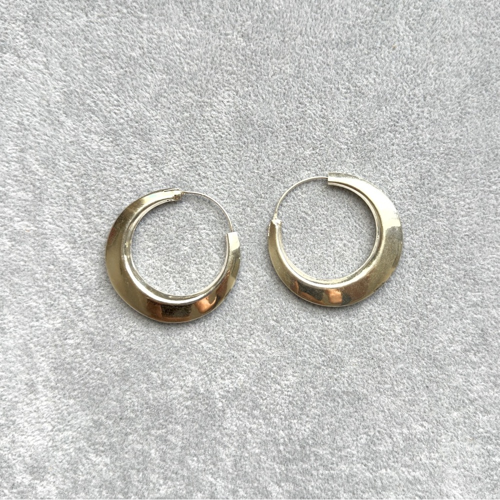 Silver big hoop earring